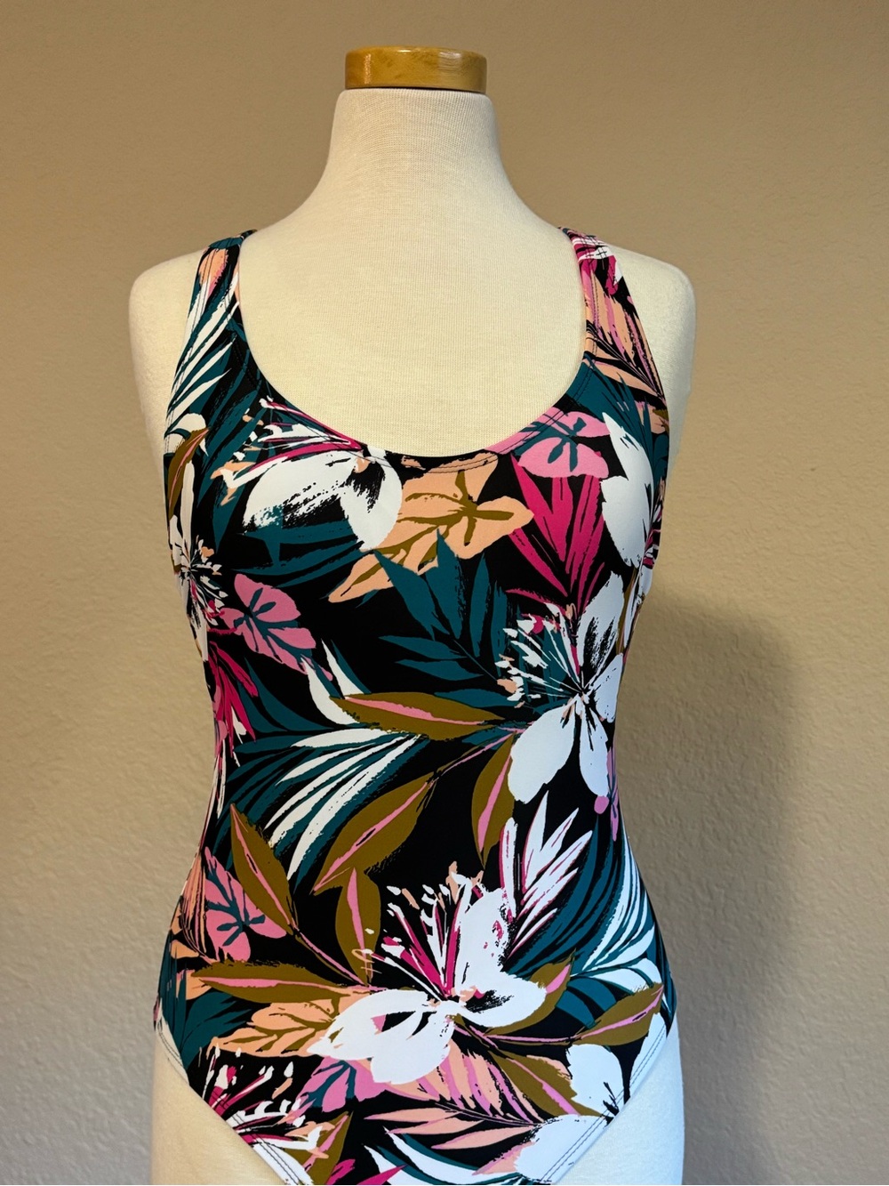 Kona Sol Floral One-Piece Swimsuit in Black, Pink, Teal, White, and Olive